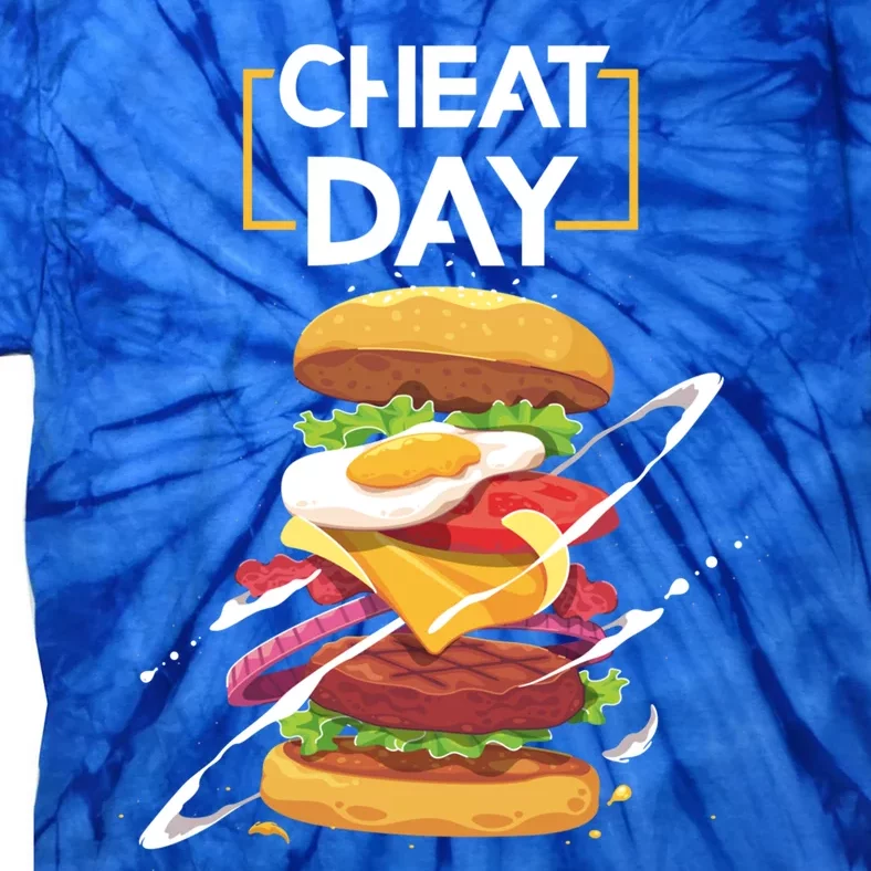 Hamburger Lover Gift Fast Food Gym Workout Cheat Day Meaningful Gift Tie-Dye T-Shirt