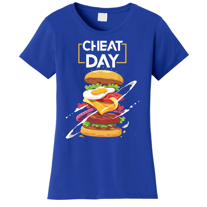 Hamburger Lover Gift Fast Food Gym Workout Cheat Day Meaningful Gift Women's T-Shirt