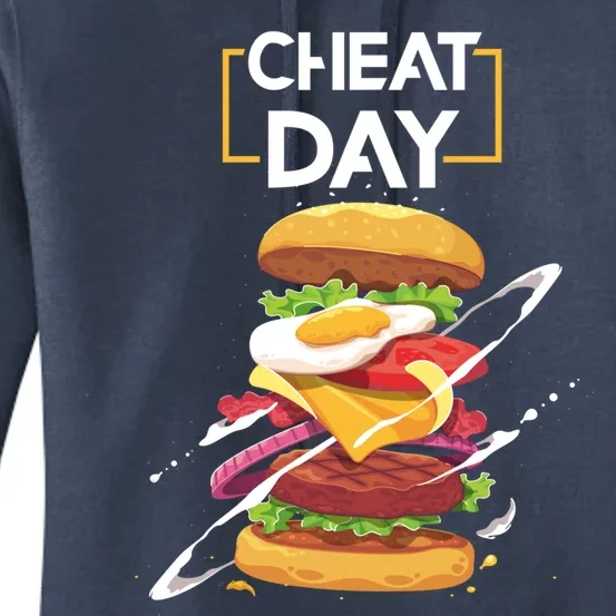 Hamburger Lover Gift Fast Food Gym Workout Cheat Day Meaningful Gift Women's Pullover Hoodie