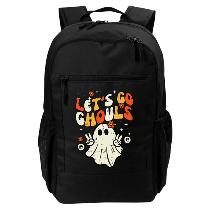 Halloween Lets Go Ghouls Ghost Retro Daily Commute Backpack