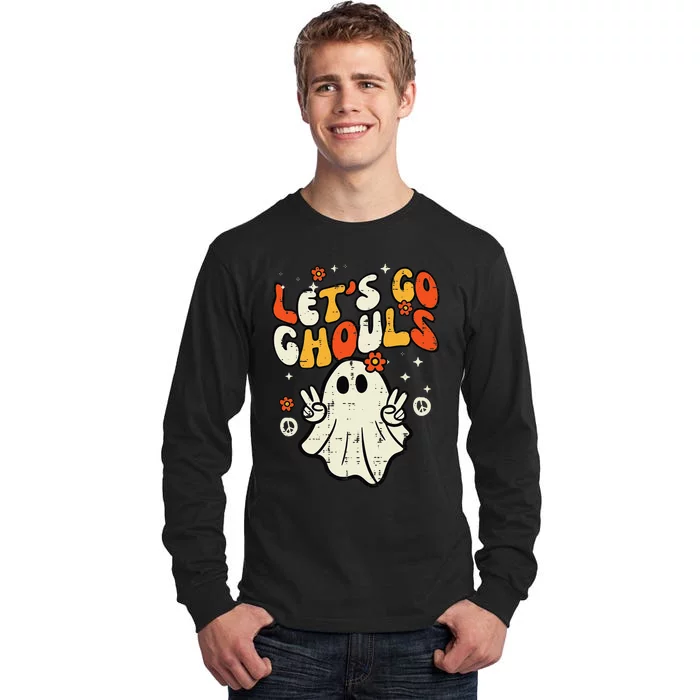 Halloween Lets Go Ghouls Ghost Retro Tall Long Sleeve T-Shirt