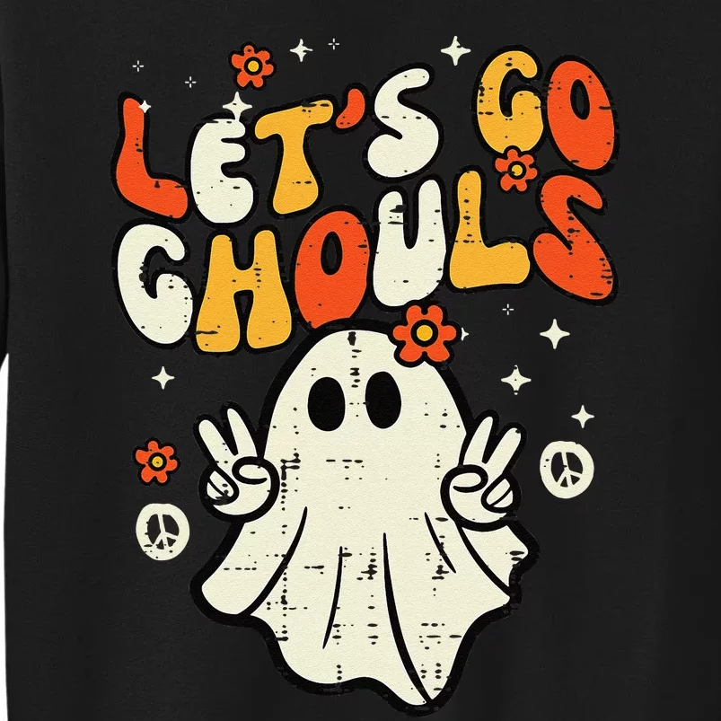 Halloween Lets Go Ghouls Ghost Retro Tall Sweatshirt