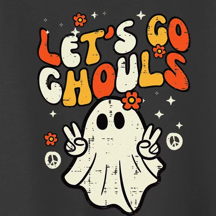 Halloween Lets Go Ghouls Ghost Retro Toddler T-Shirt