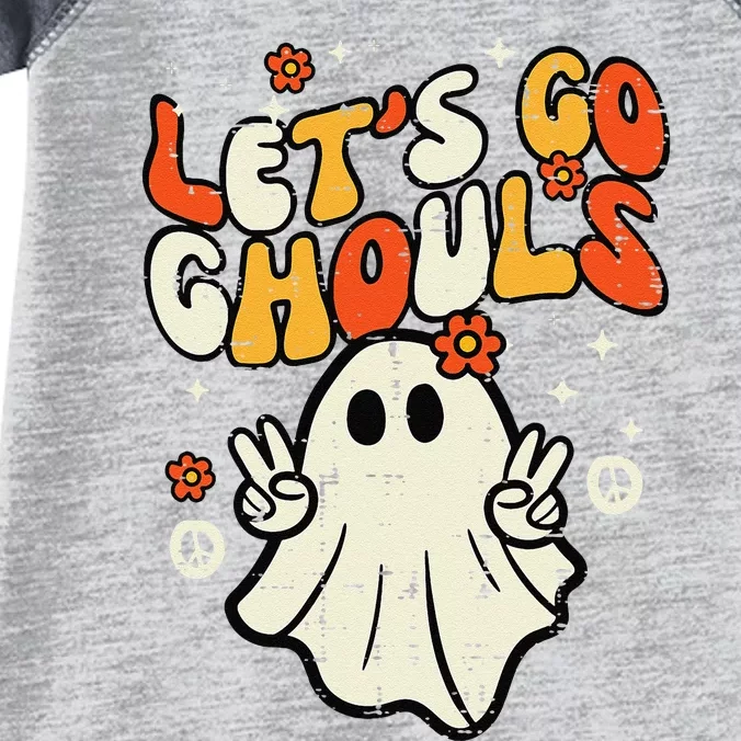 Halloween Lets Go Ghouls Ghost Retro Infant Baby Jersey Bodysuit