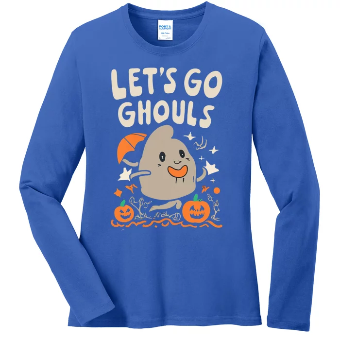 Halloween Lets Go Ghouls Spooky Sweet Potato Pumpkin Gift Ladies Long Sleeve Shirt