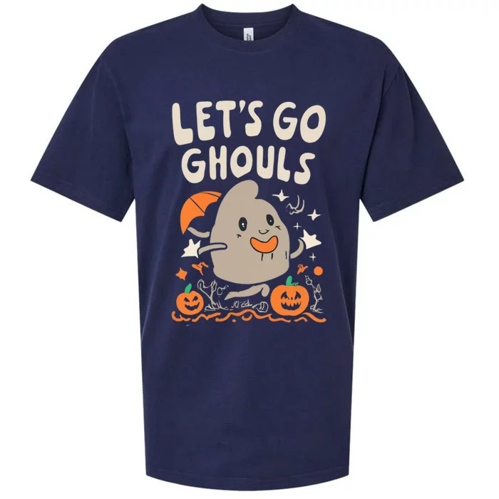 Halloween Lets Go Ghouls Spooky Sweet Potato Pumpkin Gift Sueded Cloud Jersey T-Shirt