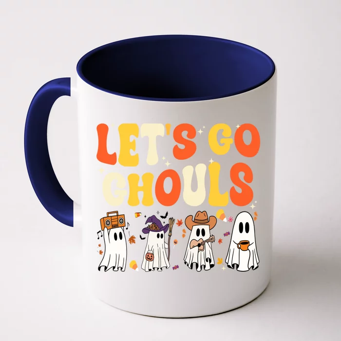 Halloween LetS Go Ghouls Ghost Retro Costume Gift Front & Back Coffee Mug