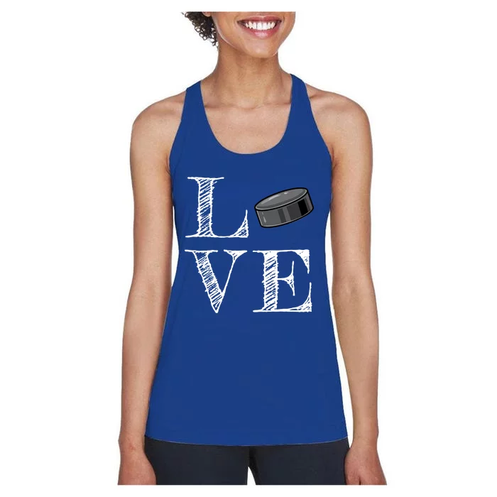 Hockey Lover Gift Love Hockey Gift Women's Racerback Tank