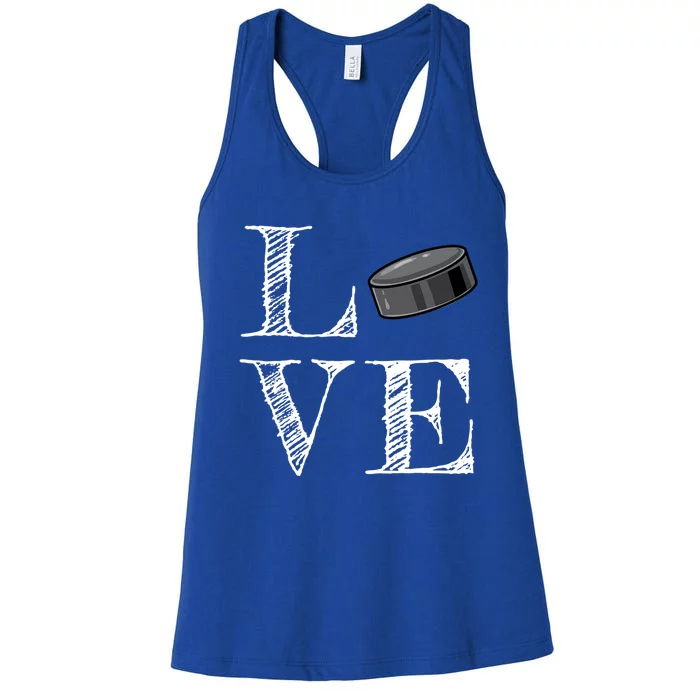 Hockey Lover Gift Love Hockey Gift Women's Racerback Tank