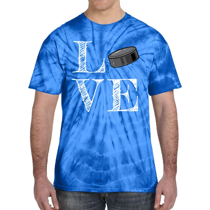 Hockey Lover Gift Love Hockey Gift Tie-Dye T-Shirt