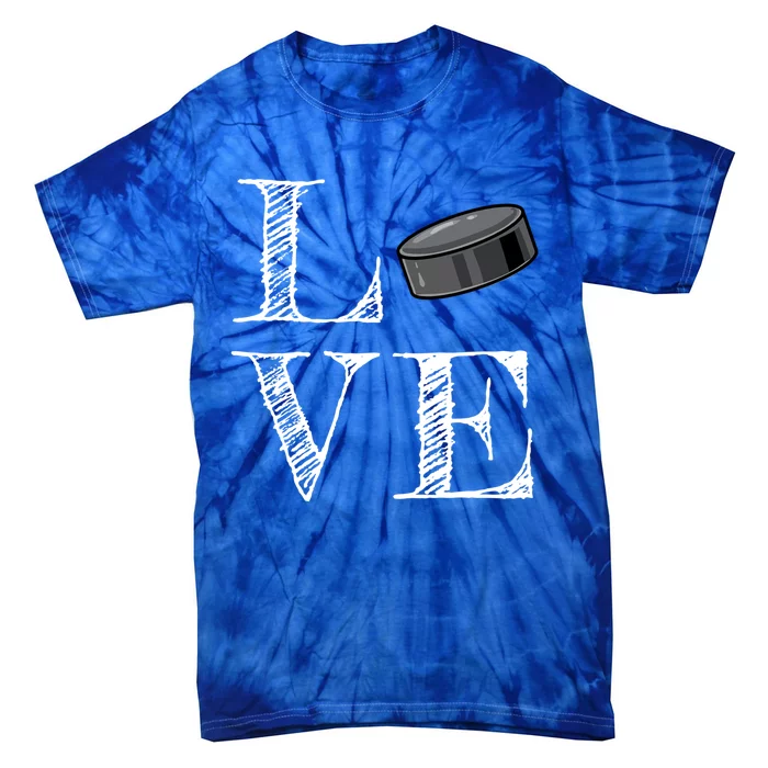 Hockey Lover Gift Love Hockey Gift Tie-Dye T-Shirt