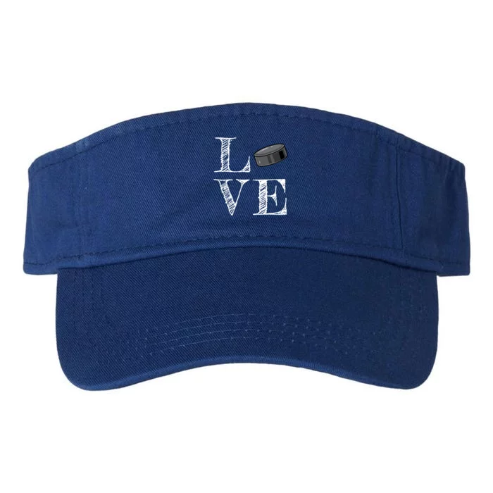 Hockey Lover Gift Love Hockey Gift Valucap Bio-Washed Visor