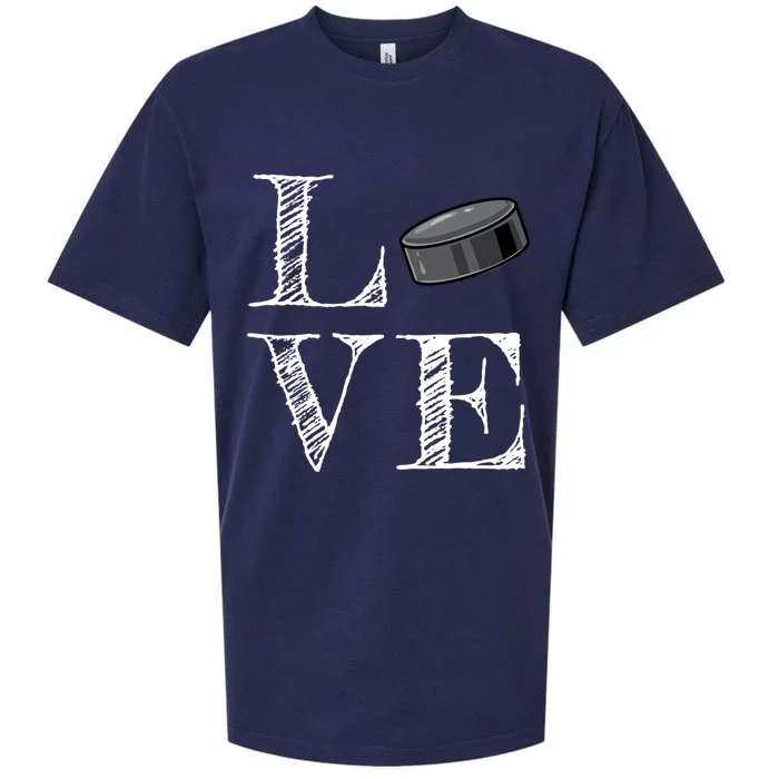 Hockey Lover Gift Love Hockey Gift Sueded Cloud Jersey T-Shirt