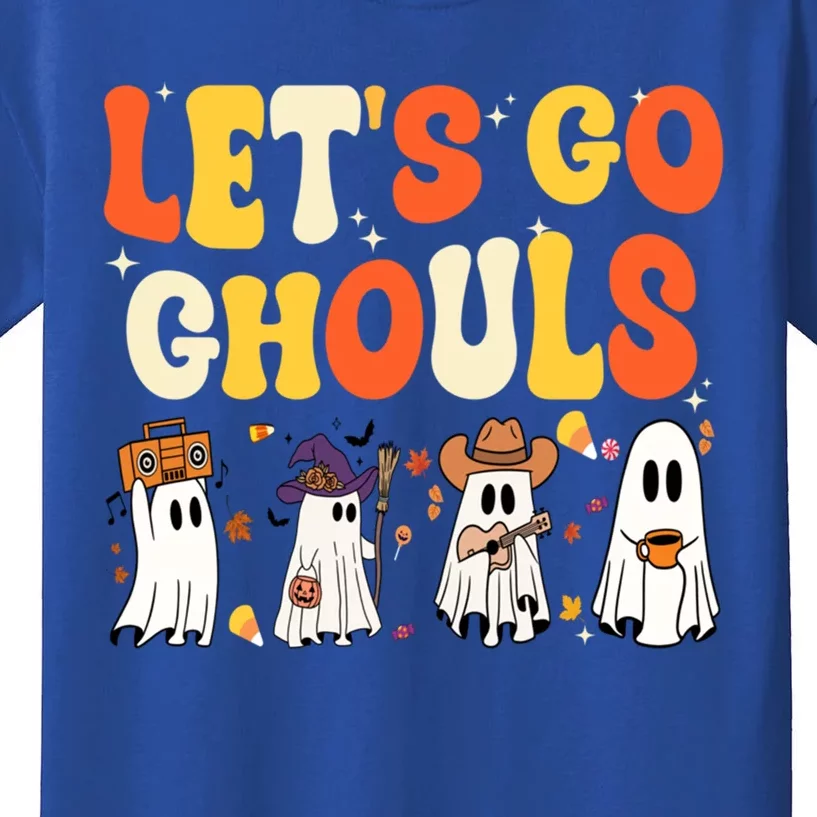 Halloween LetS Go Ghouls Ghost Retro Costume Funny Gift Kids T-Shirt