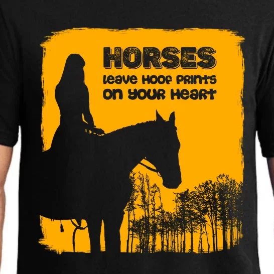 Horses Leave Hoof Prints On Your Heart Horseback Riding Gift Pajama Set