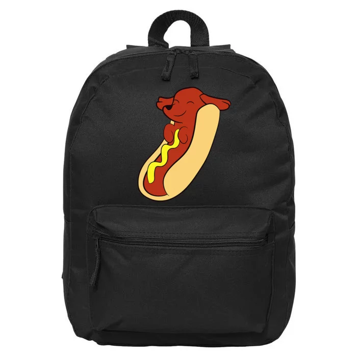 Hotdog Lover Hotdog Dachshund Hot Dog 16 in Basic Backpack