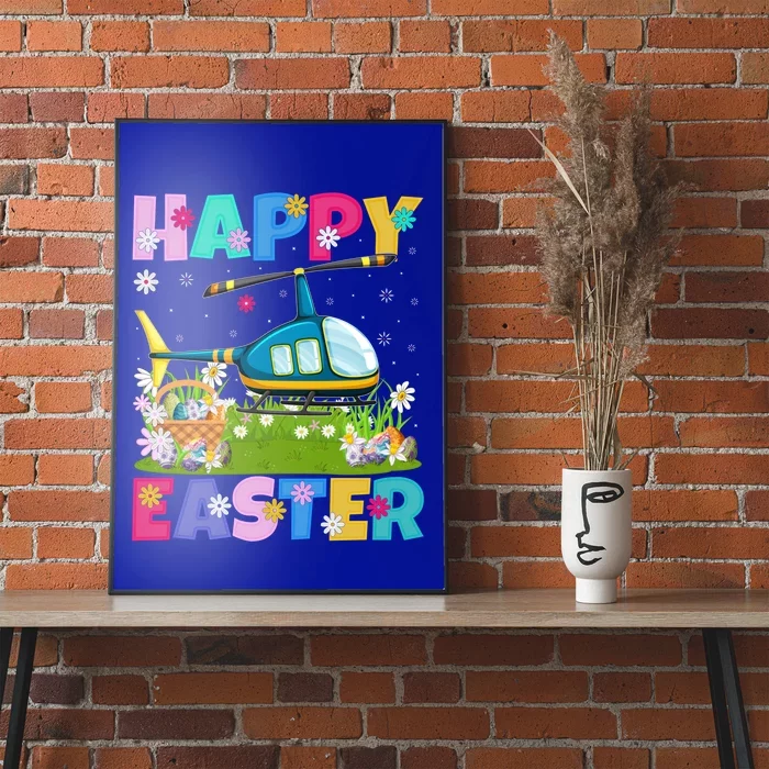 Helicopter Lover Happy Easter Funny Helicopter Easter Sunday Gift Poster