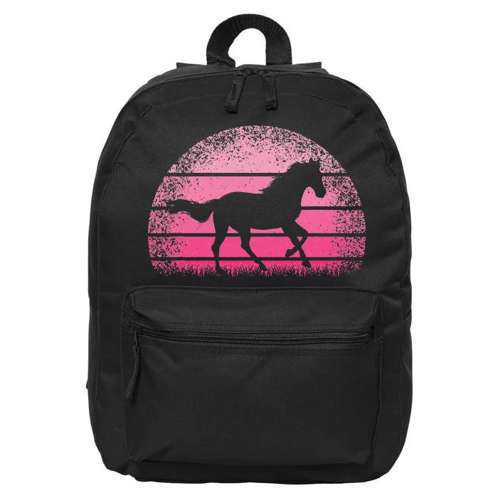 Horse Lover Horseback Riding Cow Pink Western 16 in Basic Backpack