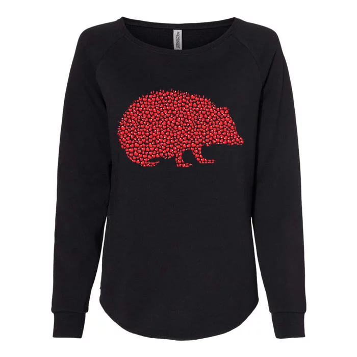 Hedgehog Lover Heart Shape Hedgehog Valentine's Day Funny Gift Womens California Wash Sweatshirt