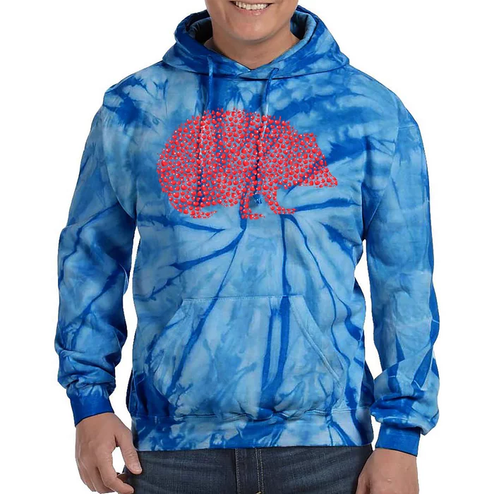 Hedgehog Lover Heart Shape Hedgehog Valentine's Day Funny Gift Tie Dye Hoodie