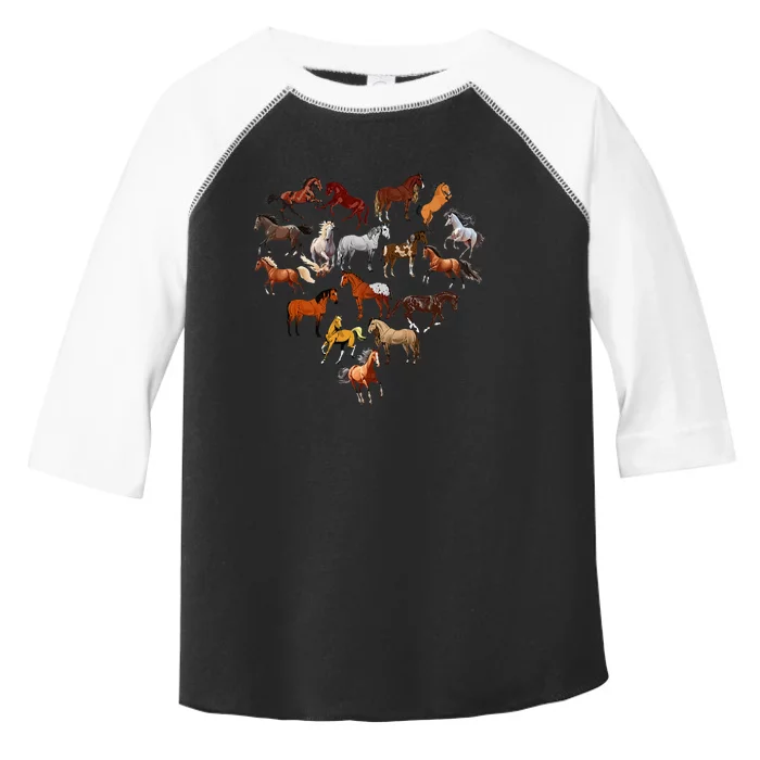 Horse Love Heart Equestrian Horse Rider Lover Toddler Fine Jersey T-Shirt