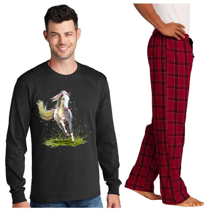 Horse Lover Horseback Riding Equestrian Horse Long Sleeve Pajama Set