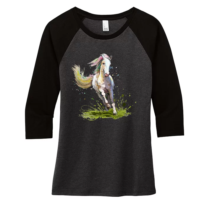 Horse Lover Horseback Riding Equestrian Horse Women's Tri-Blend 3/4-Sleeve Raglan Shirt