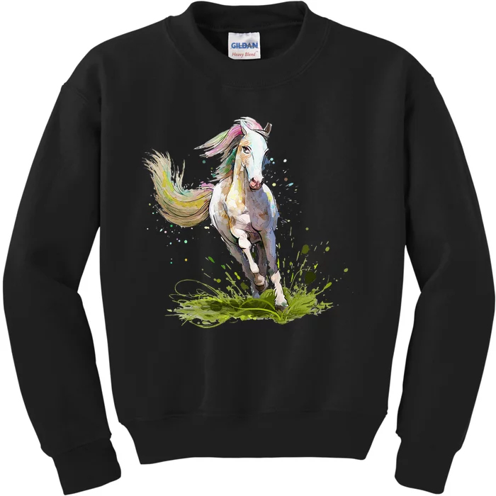 Horse Lover Horseback Riding Equestrian Horse Kids Sweatshirt