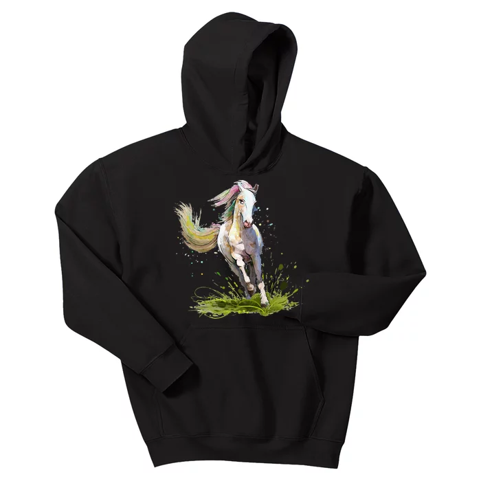 Horse Lover Horseback Riding Equestrian Horse Kids Hoodie