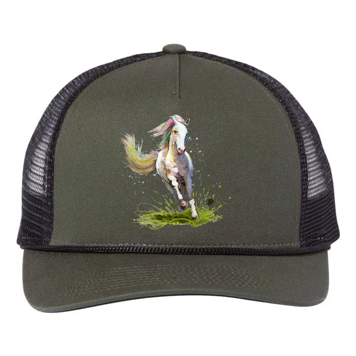 Horse Lover Horseback Riding Equestrian Horse Retro Rope Trucker Hat Cap