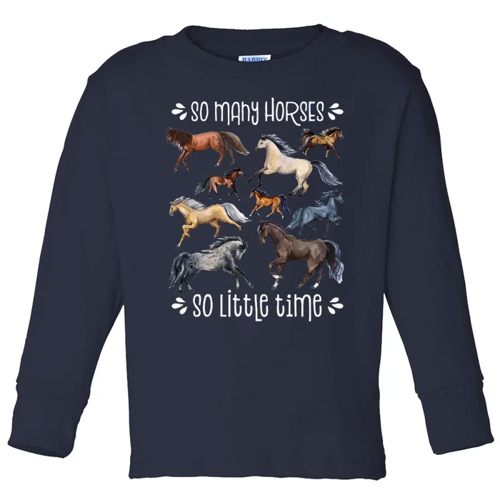 Horse Lover Horseback Riding Equestrian Horse Toddler Long Sleeve Shirt