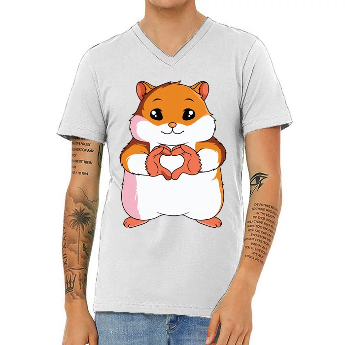 Hamster Lover Hammy Women Girl V-Neck T-Shirt