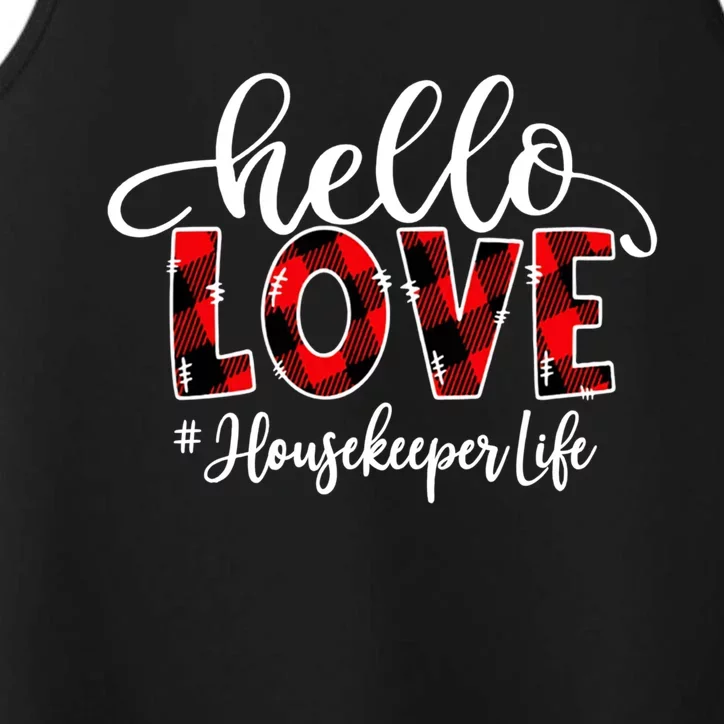 Hello Love Housekeeper Flannel Valentine's Day Gift Performance Tank