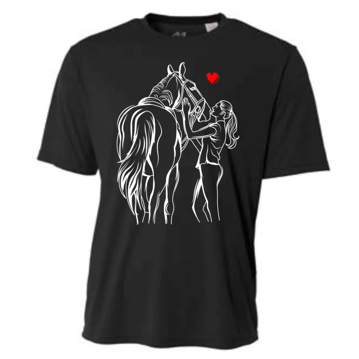 Horse Lover Horseback Riding Cute Gift Cooling Performance Crew T-Shirt