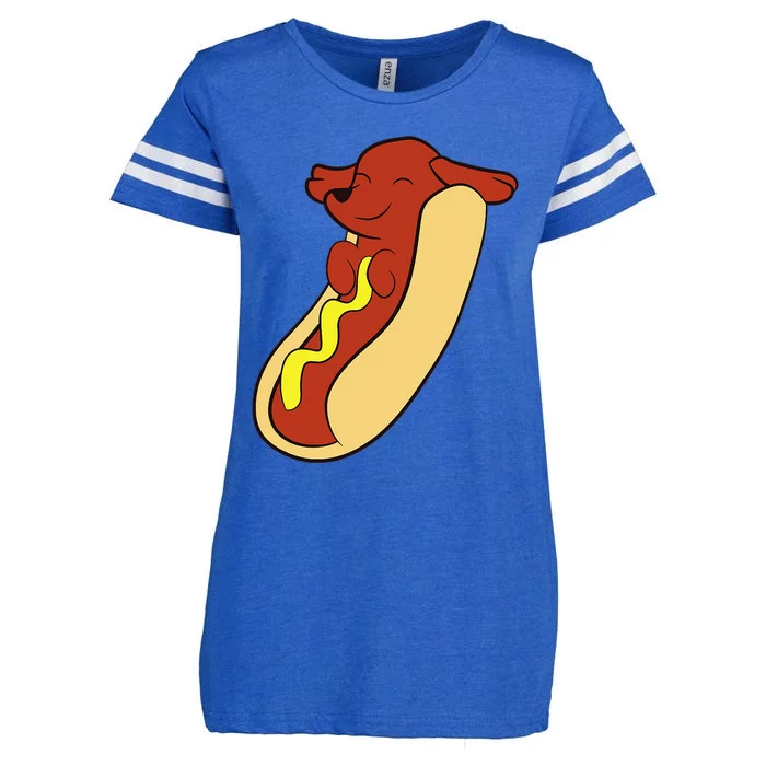 Hotdog Lover Hotdog Dachshund Hot Dog Enza Ladies Jersey Football T-Shirt