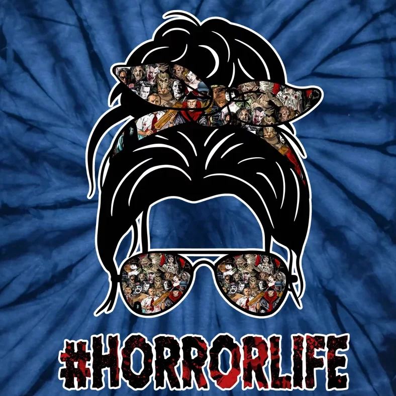 Horror Life Halloween Lover Hair Bun Tie-Dye T-Shirt