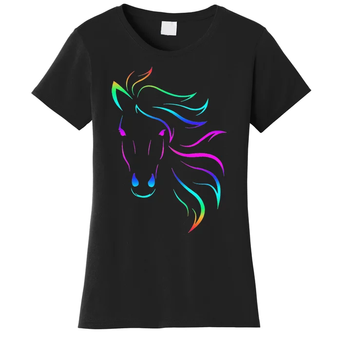 Horse Lovers Horseback Riding Equestrian Colorful Women's T-Shirt