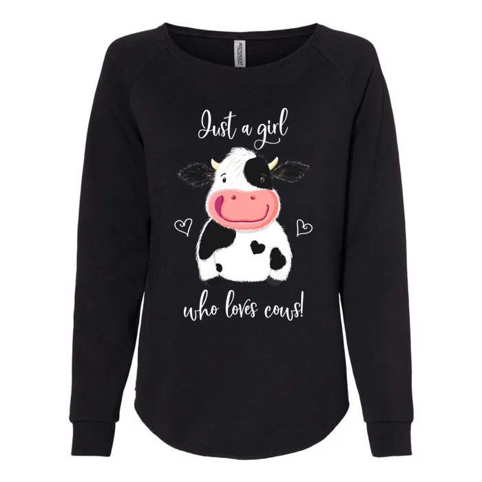 Happy Little Holstein Just A Girl Who Loves Cows Gift Womens California Wash Sweatshirt