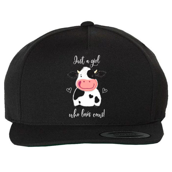 Happy Little Holstein Just A Girl Who Loves Cows Gift Wool Snapback Cap