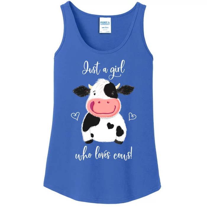 Happy Little Holstein Just A Girl Who Loves Cows Gift Ladies Essential Tank