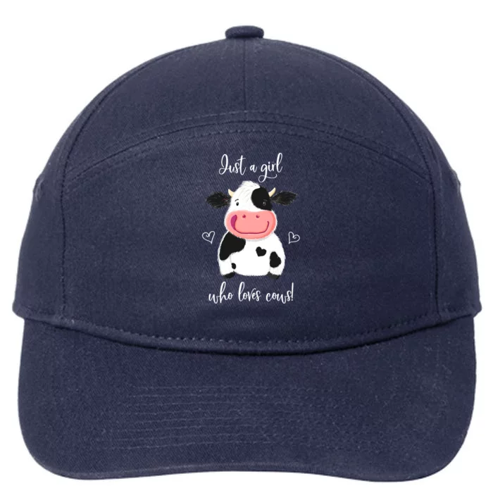 Happy Little Holstein Just A Girl Who Loves Cows Gift 7-Panel Snapback Hat