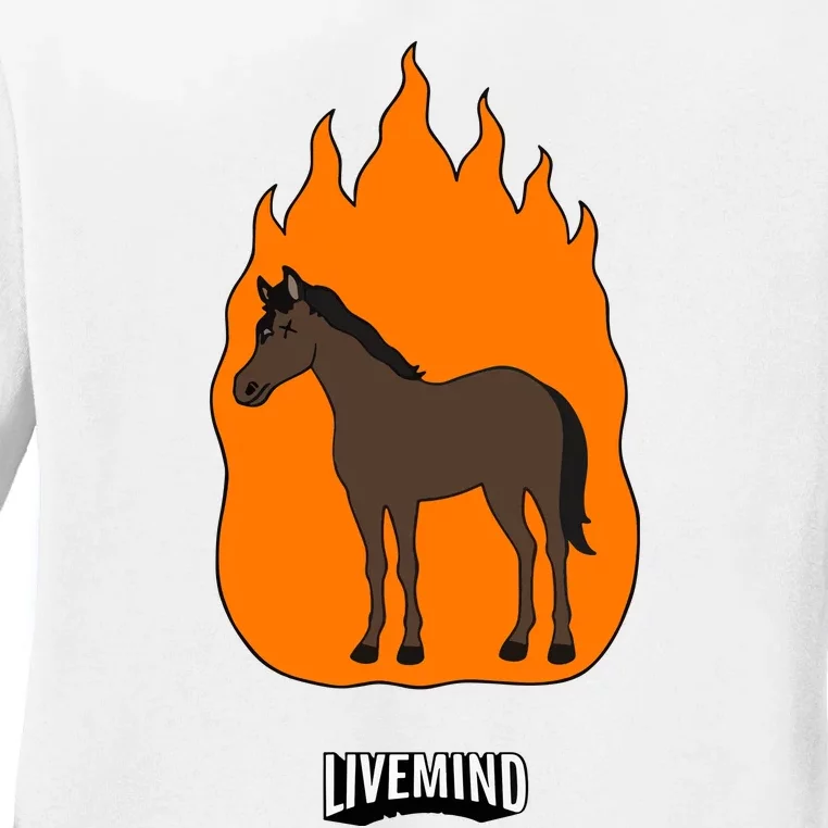 Hivemindtv Livemind Horse Ladies Long Sleeve Shirt