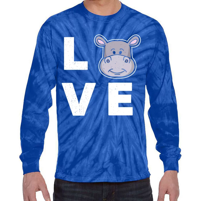 Hippo Lovers Hippopotamus Gift Funny Hippo Gift Tie-Dye Long Sleeve Shirt