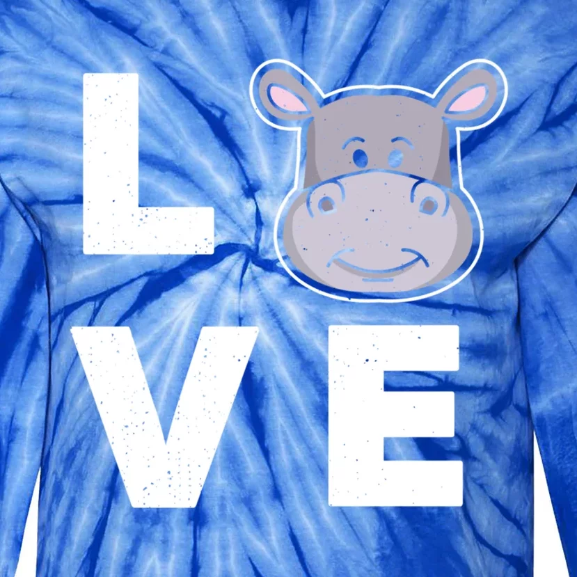 Hippo Lovers Hippopotamus Gift Funny Hippo Gift Tie-Dye Long Sleeve Shirt