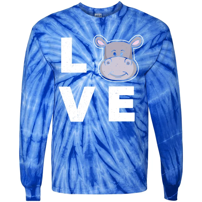 Hippo Lovers Hippopotamus Gift Funny Hippo Gift Tie-Dye Long Sleeve Shirt