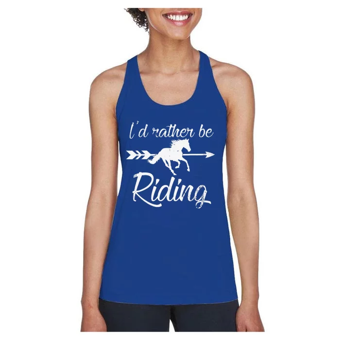 Horse Lover I'd Rather Be Riding Horse Women's Racerback Tank