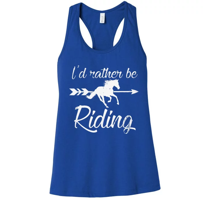 Horse Lover I'd Rather Be Riding Horse Women's Racerback Tank