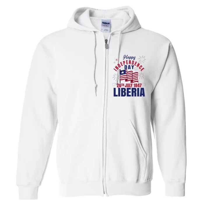 Happy Liberia Independence Day Liberia Liberian Flag Full Zip Hoodie