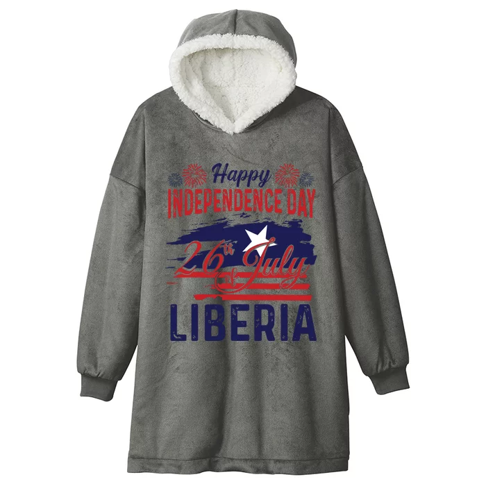 Happy Liberia Independence Day Liberia Liberian Flag Hooded Wearable Blanket