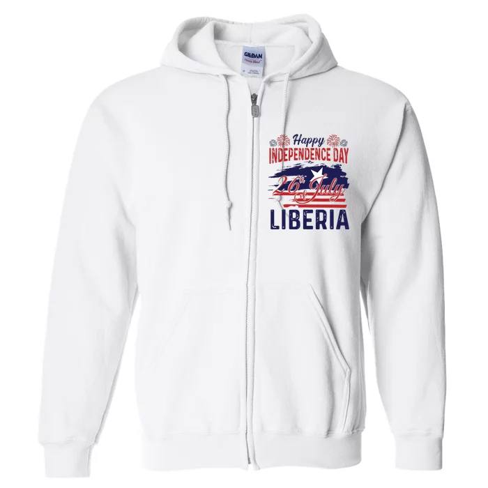 Happy Liberia Independence Day Liberia Liberian Flag Full Zip Hoodie